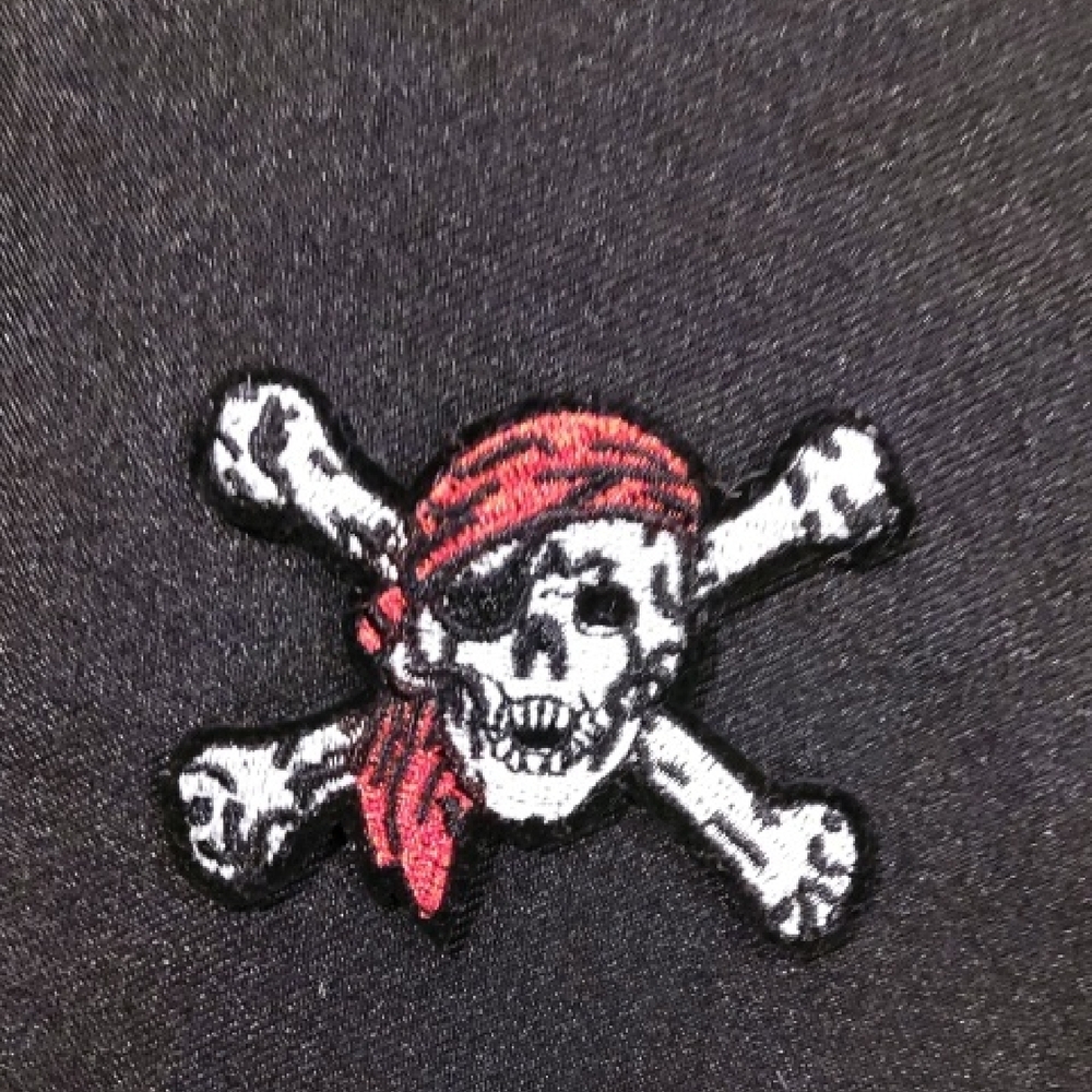 Pirqte Black Skull and Crossbones Patch Iron On